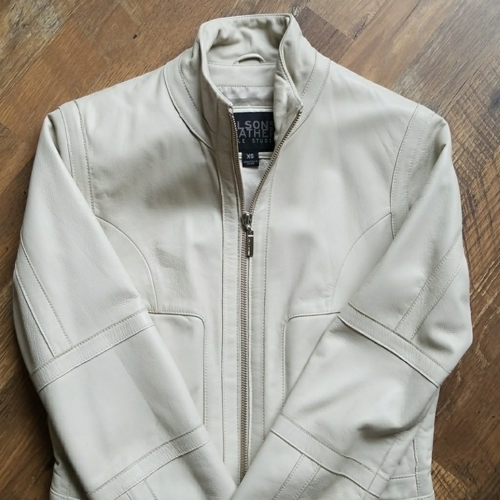 Real leather moto jacket